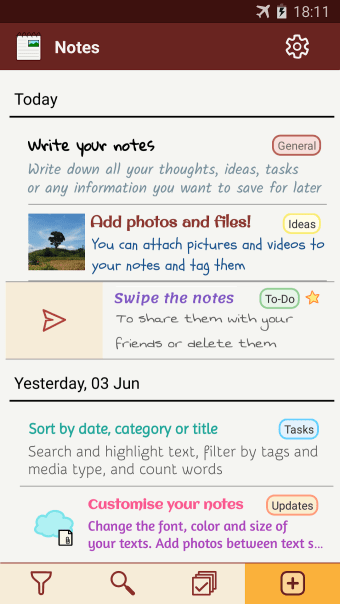 Notes with pictures - easy notepad with images