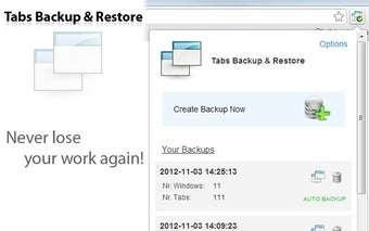 Tabs Backup & Restore, Tom