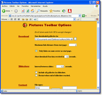 Pictures Toolbar for Internet Explorer