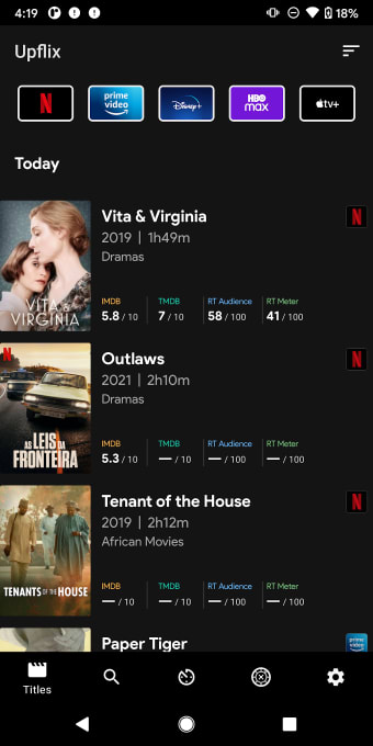 Upflix: Netflix HBO Prime