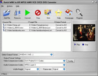 Batch WMV to AVI MPEG WMV VCD SVCD DVD Converter
