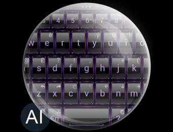 AI Keyboard Theme Frame Purpl