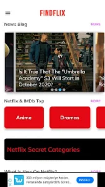 Findflix Netflix Categories
