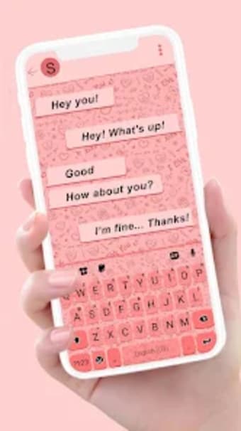 Pink Doodle SMS Keyboard Backg