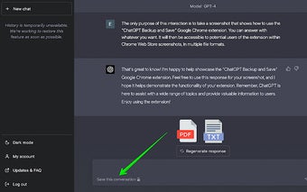 ChatGPT Backup and Save (PDF & Text)