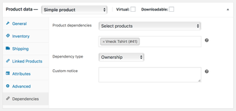 WooCommerce Product Dependencies