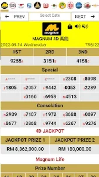 Live 4D Results - Lotto 4D