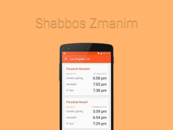 Shabbos Zmanim (Shabbat Times)