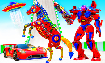 Mega Ramp Horse Robot Car Game