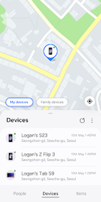 Samsung Find: Location Sharing