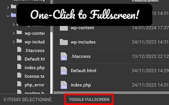 FullScreen Toggle for SiteGround FileManager