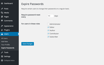 Expire User Passwords