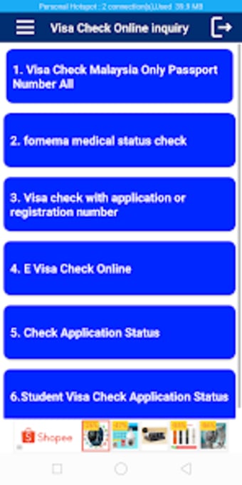 Visa Check Online inquiry