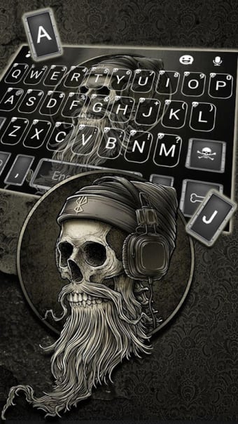 Hipster Music Skull Keyboard Theme