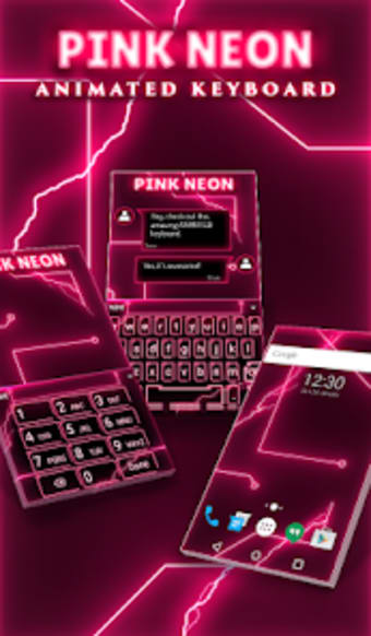 Pink Neon Animated Keyboard