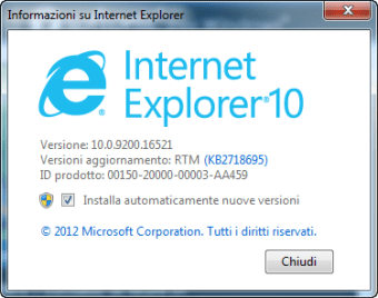 Internet Explorer 10 per Windows 7