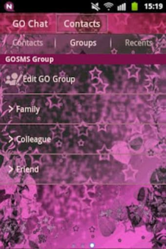 Pink Dark Star GO SMS Theme