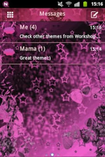 Pink Dark Star GO SMS Theme
