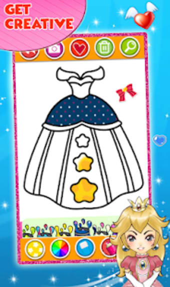 Glitter Dress Coloring and Drawing for Kids