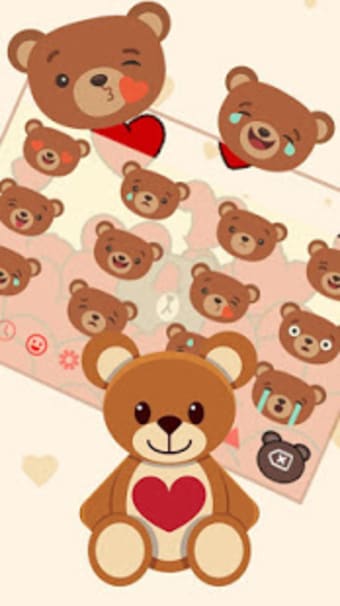 3D Live Cute Brown Bear Keyboard Theme