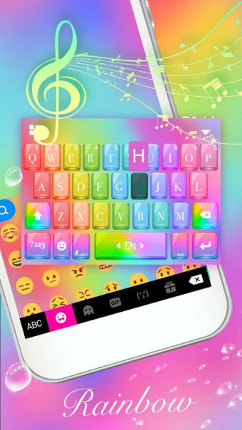 Keyboard-Glass Rainbow Colorful Super 3D Theme