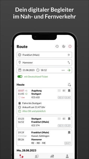 Bahn: Fahrplan  Live Tracking