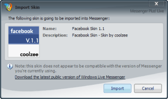 Facebook skin para Messenger 8.5