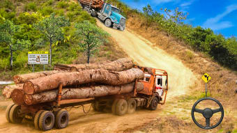 Offroad Logging Cargo Truck Semi Trailer : Uphill