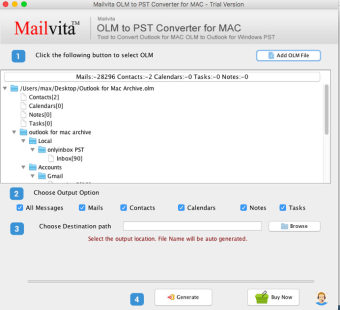 MailVita OLM to PST Converter for Mac