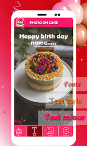 Birthday Cake with Photo  Name on Birthday Cake