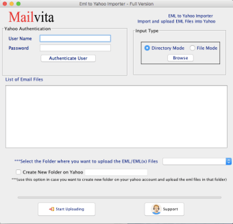 MailVita EML to Yahoo Importer for Mac