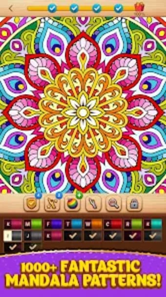 Cross Stitch Coloring Mandala