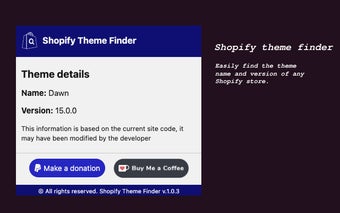 Shopify Theme Finder