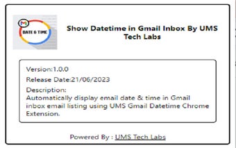 Show Datetime in Gmail Inbox By UMS Tech Labs