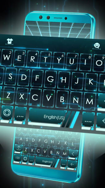 Neon 3d Tech Hologram Keyboard Theme