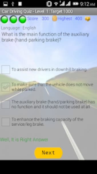 Car Driving - Quiz Game