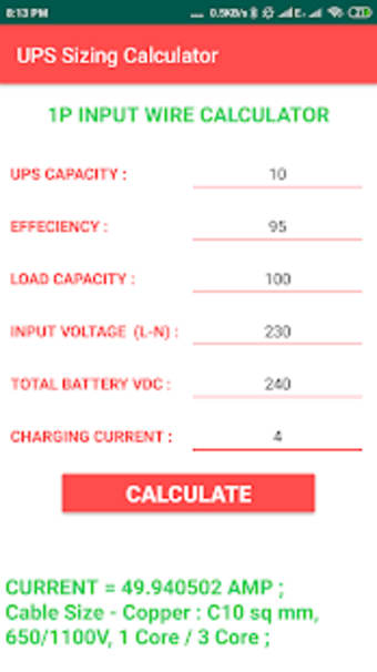UPS Inverter Battery Backup Time Calculator TOTAL
