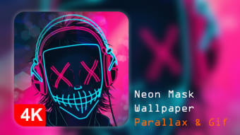 Neon Mask Wallpaper Parallax
