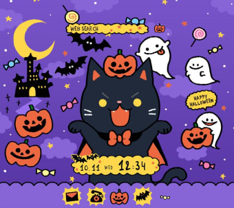 Cute Wallpaper Black Halloween Cat Theme