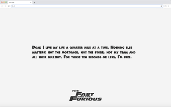 The Fast and the Furious Quotes New Tab