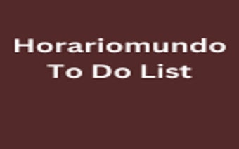 Horariomundo To Do List