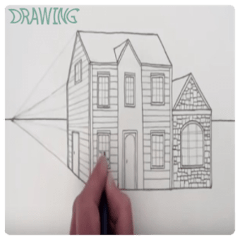 Drawing Modern House Step By S