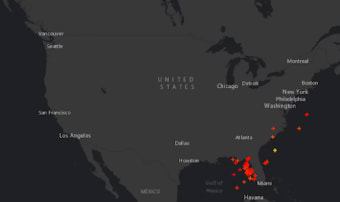 US Lightning Strikes Map