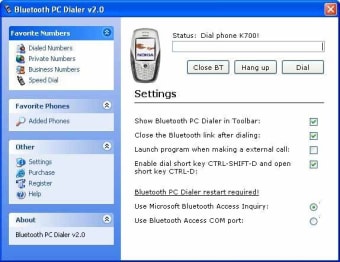 Bluetooth PC Dialer