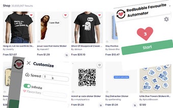 Redbubble Favorite Automator