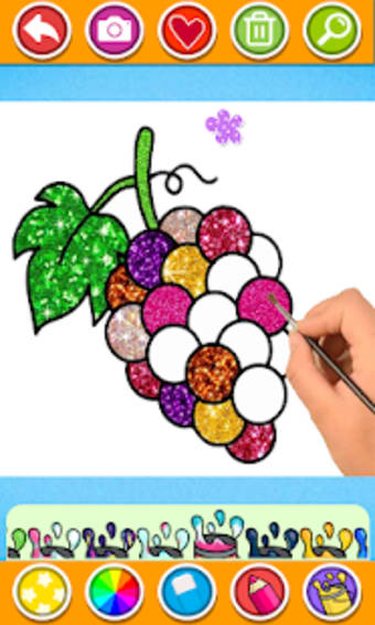 Glitter Fruits coloring and drawing for Kids