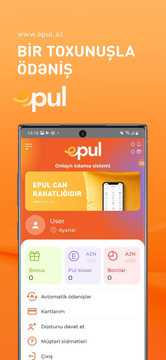 E-pul.az online payments money transfers shop