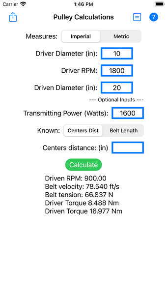 Belt  Pulley Calculator