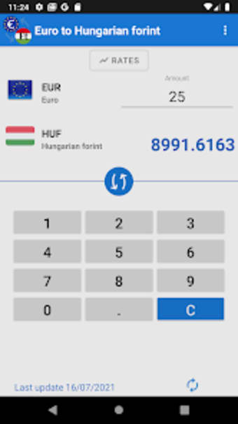 Euro to Hungarian forint