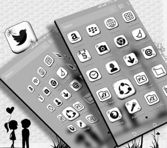 Black And White Launcher Theme